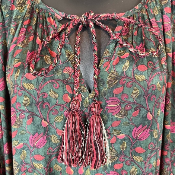 NATURAL LIFE Lula Dress Green Floral Ruffled Tiered Long Sleeve Maxi Dress - Picture 10 of 15